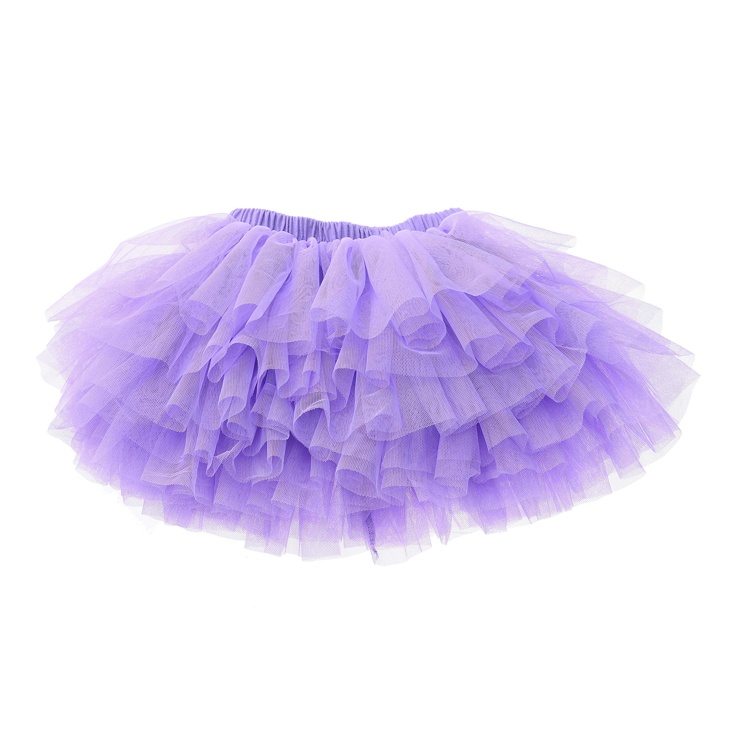 Falda tutú para bebé niña niño 6 capas Tulle faldas 1-8T - morado - 3-4 años
