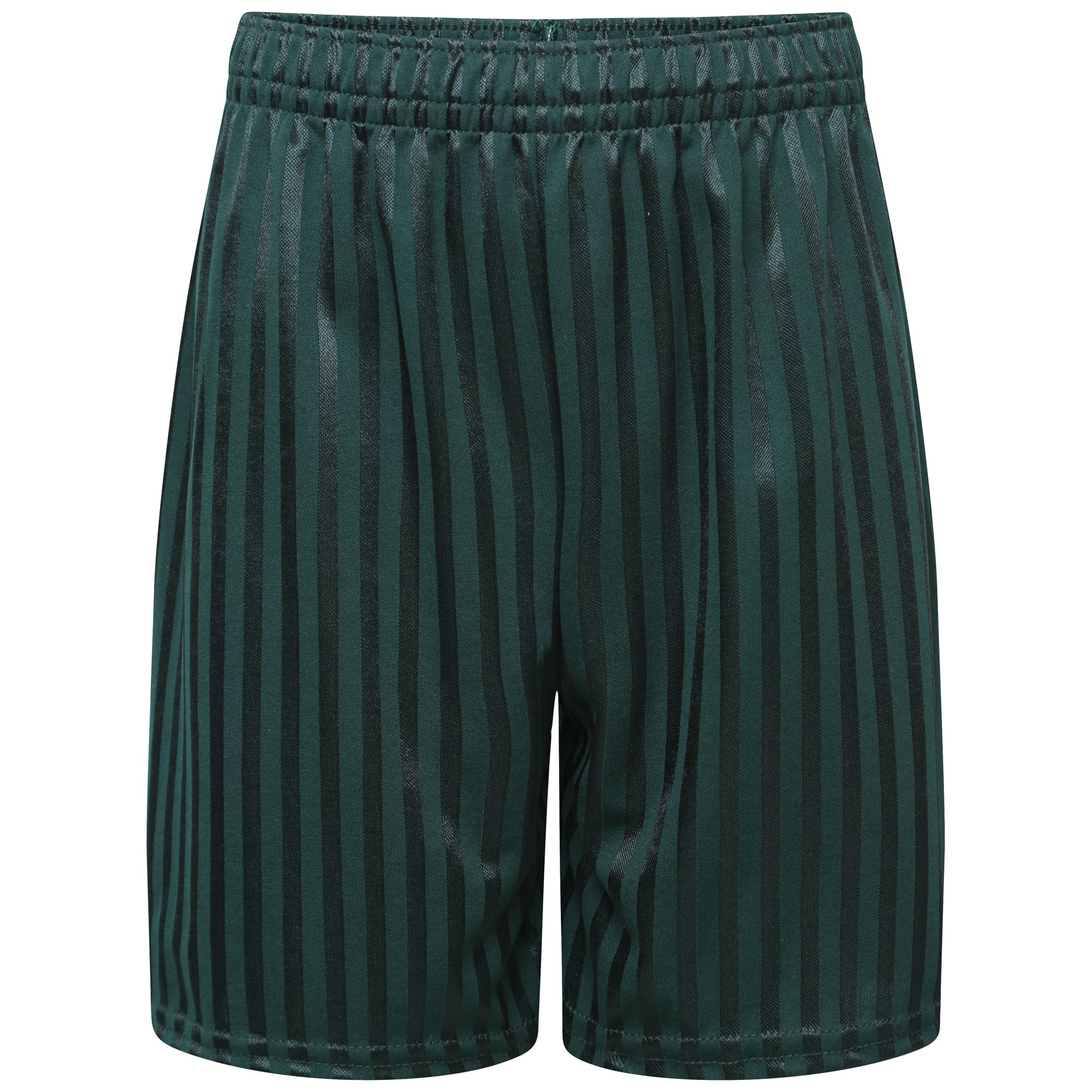 clicktostyle Unisex Green PE School Shadow Stripe PE Shorts Boys Girls Adult Football Gym Sports Short (3-4 Years)
