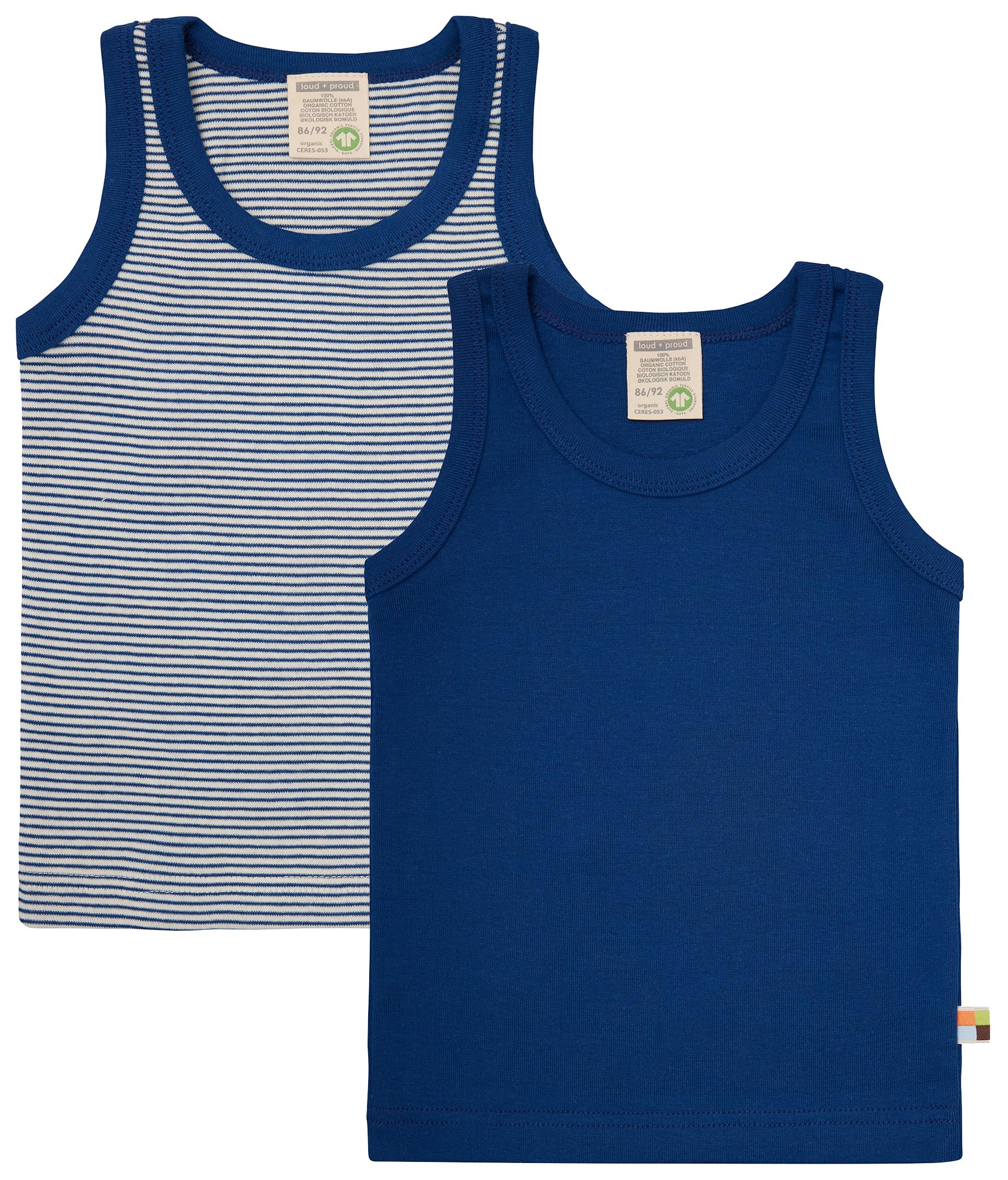 Loud + Proud Unisex Kinder Doppelpack, Feinripp, Bio Baumwolle und GOTS Zertifiziert Unterhemd