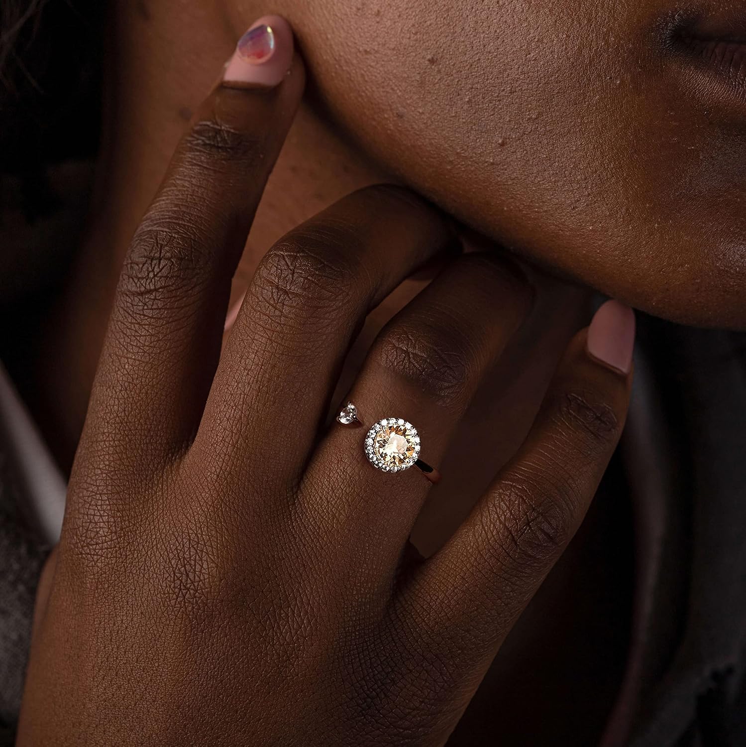 Fidget Ring Birthstone Rings for Women Thumb Rings Fidget Ring Women Rose Gold Ring Spinner Ring Anxiety Ring for Women Cubic Zirconia Ring - Image 3