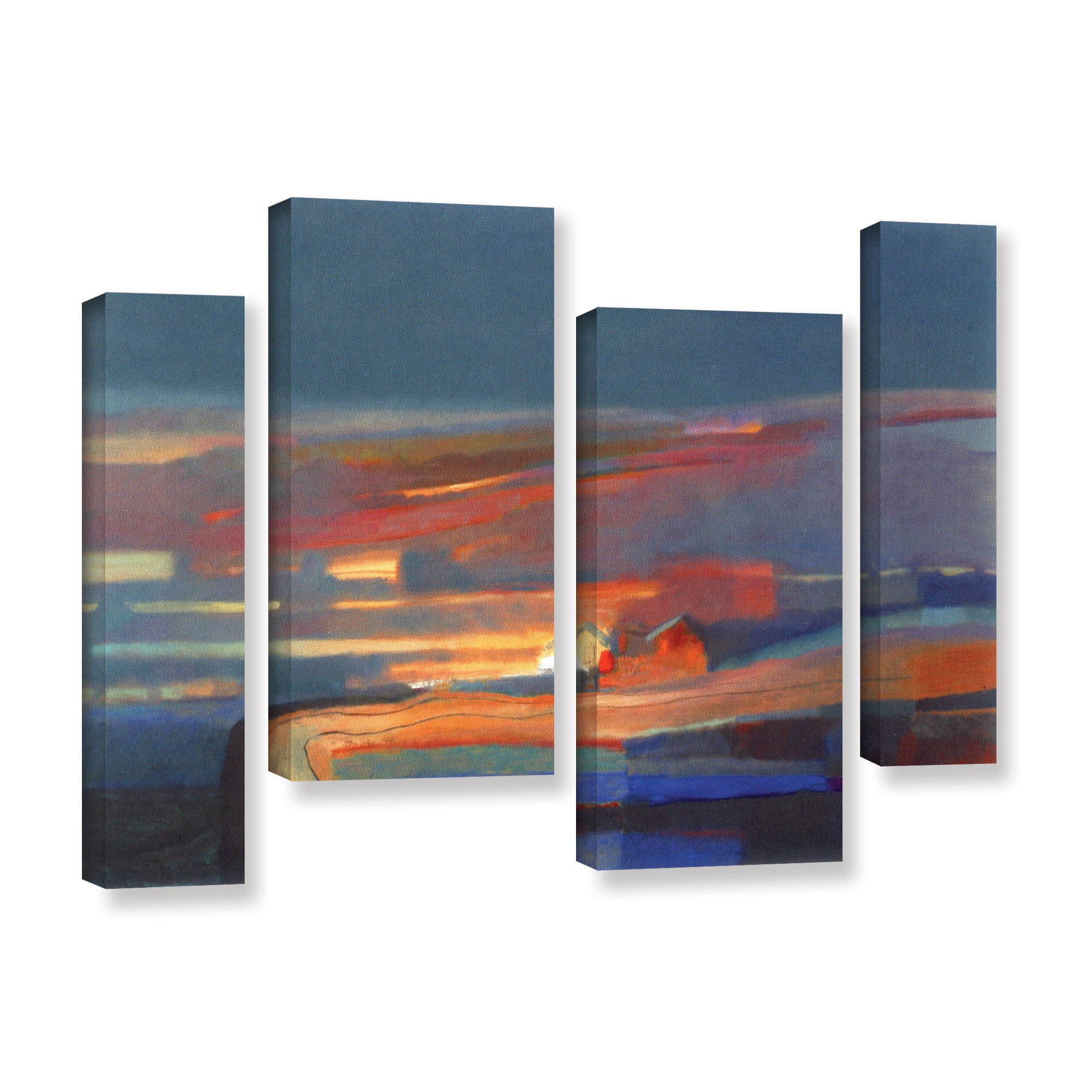 Charlie Baird ''Shacks'' 4 Piece Gallery Wrapped Canvas Staggered Set, 24X36