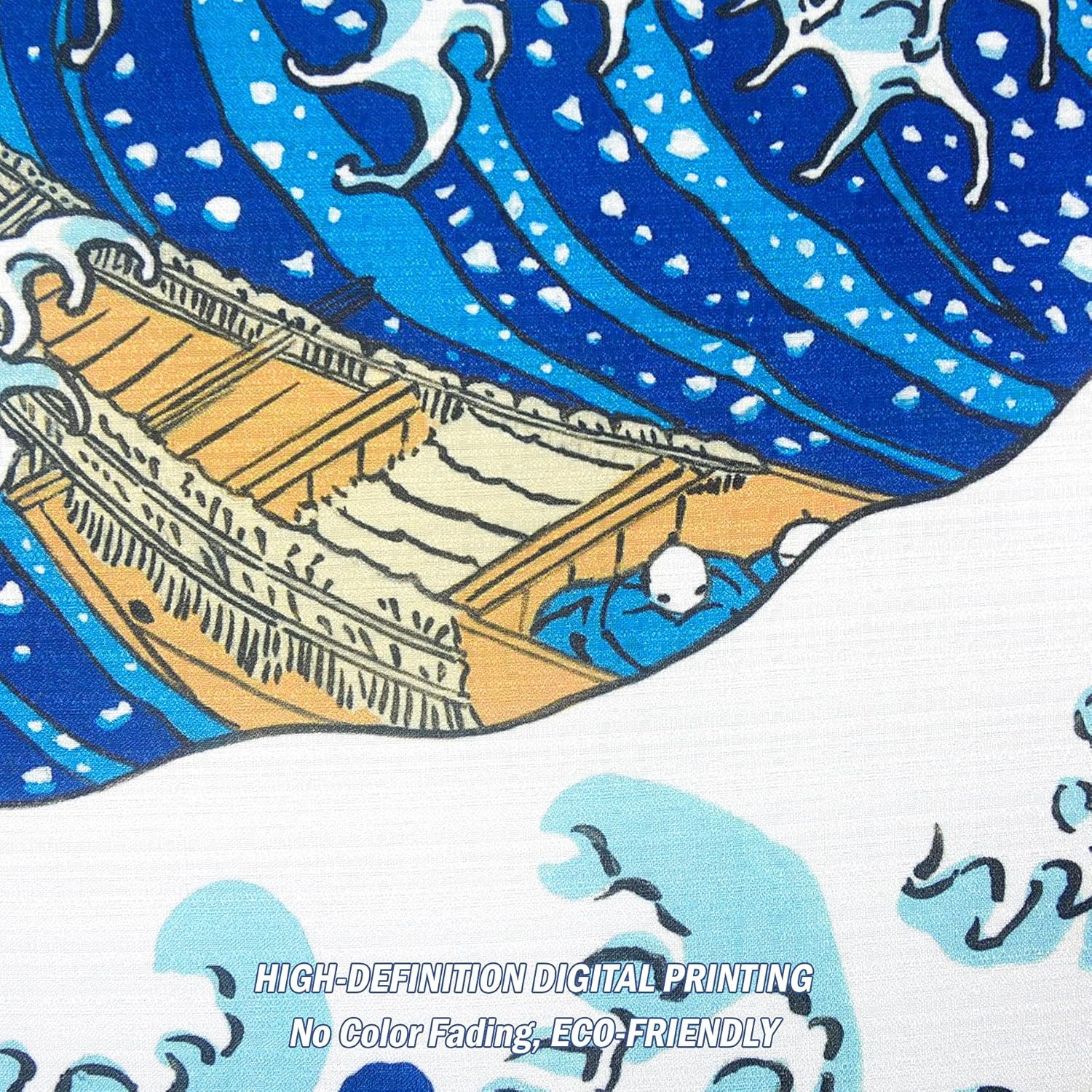 LIGICKY Noren Japanese Style Doorway Curtain Ukiyoe Hokusai The Great Wave Off Kanagawa Door Tapestry Room Divider Curtains, 33.5" Width x 59" Long