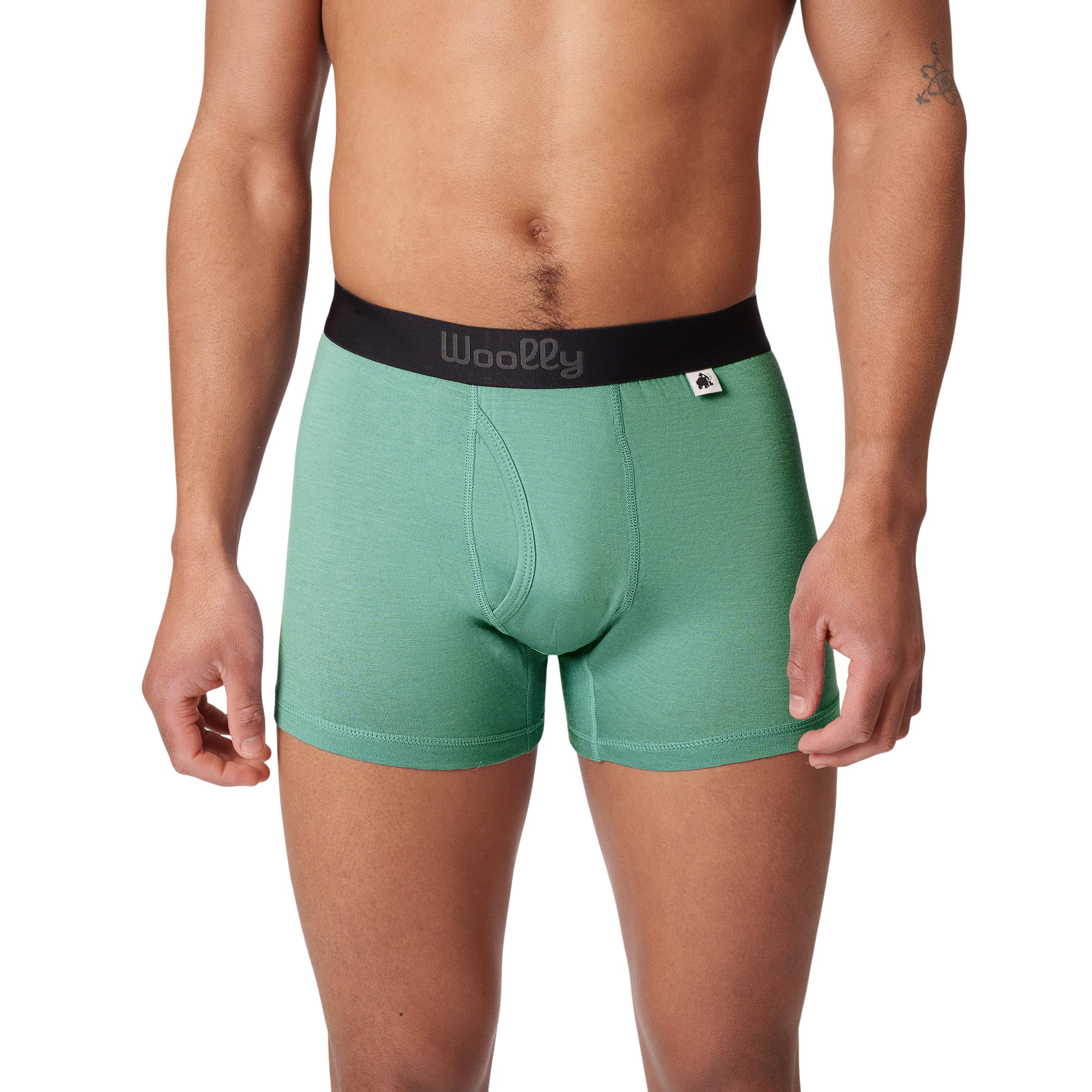 Woolly Men's 100% Merino Wool Active Boxers for Everyday, RWS Certified