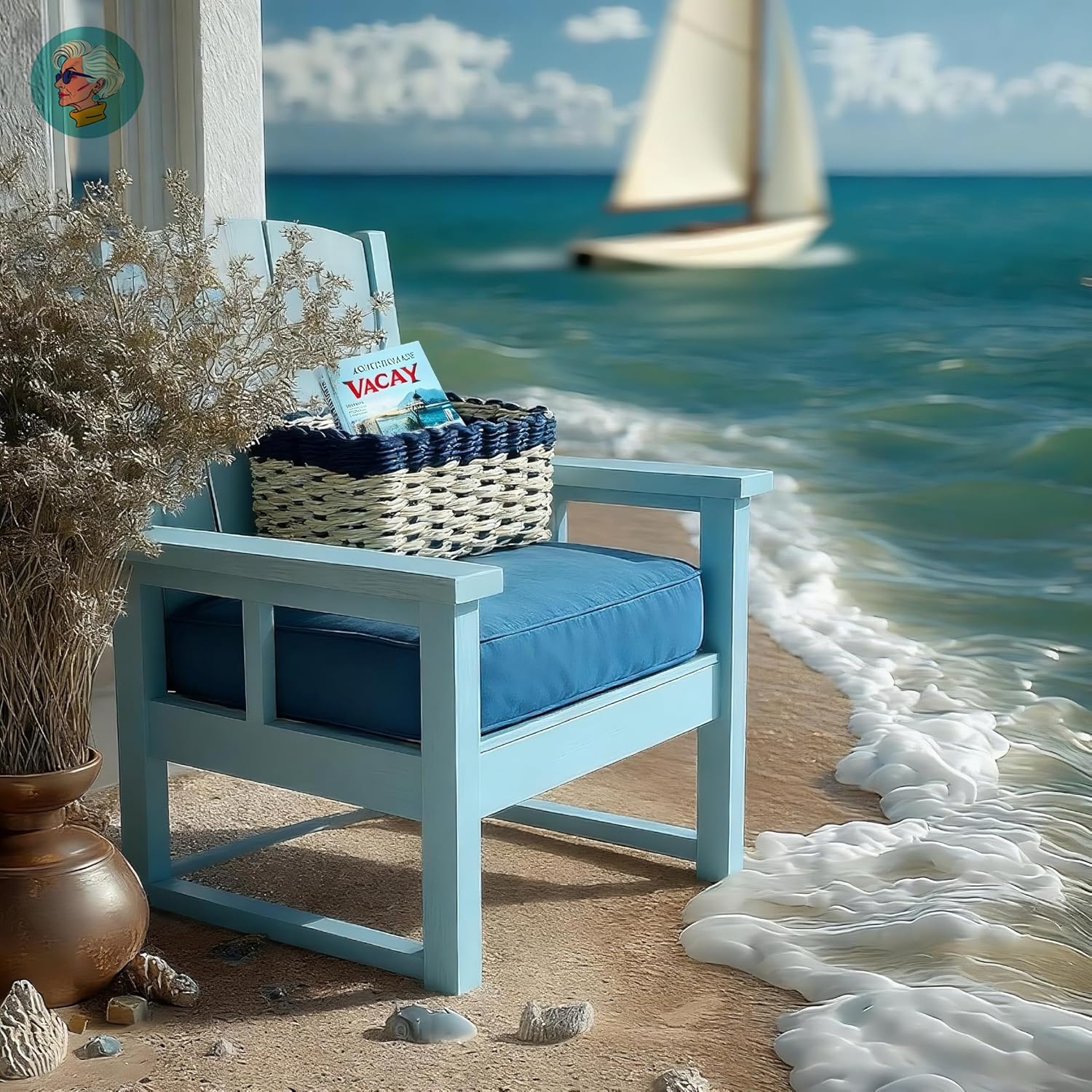 MODERN GRANNY Handmade Paper Rope Basket Set of 3, Pop Art Home Decor Storage Bin, Bohemian Shelf Basket, Nursery Bathroom Bin, Office Organizer, SAND NAVY