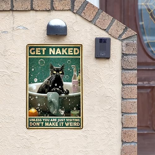 Miniatura 2 de Cartel de aluminio de gato negro, pintura decorativa para colgar en la pared, hogar, dormitorio, cocina, bar, cafetería, restaurante, pintura