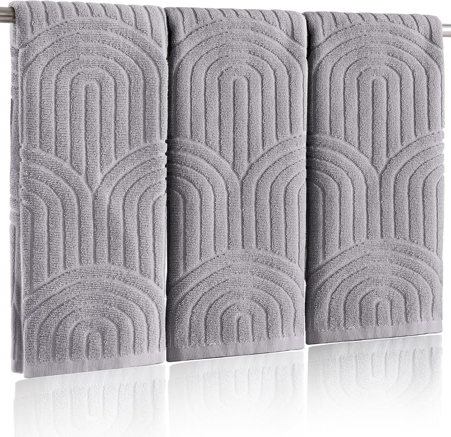 Boho 100% Cotton Bathroom Hand Towels - 3 Pcs 16 x 26 inches Hand Towels Set Ultra Soft and Highly Absorbent (400 GSM) for Bathroom or Kitchen, Hotels, Spa