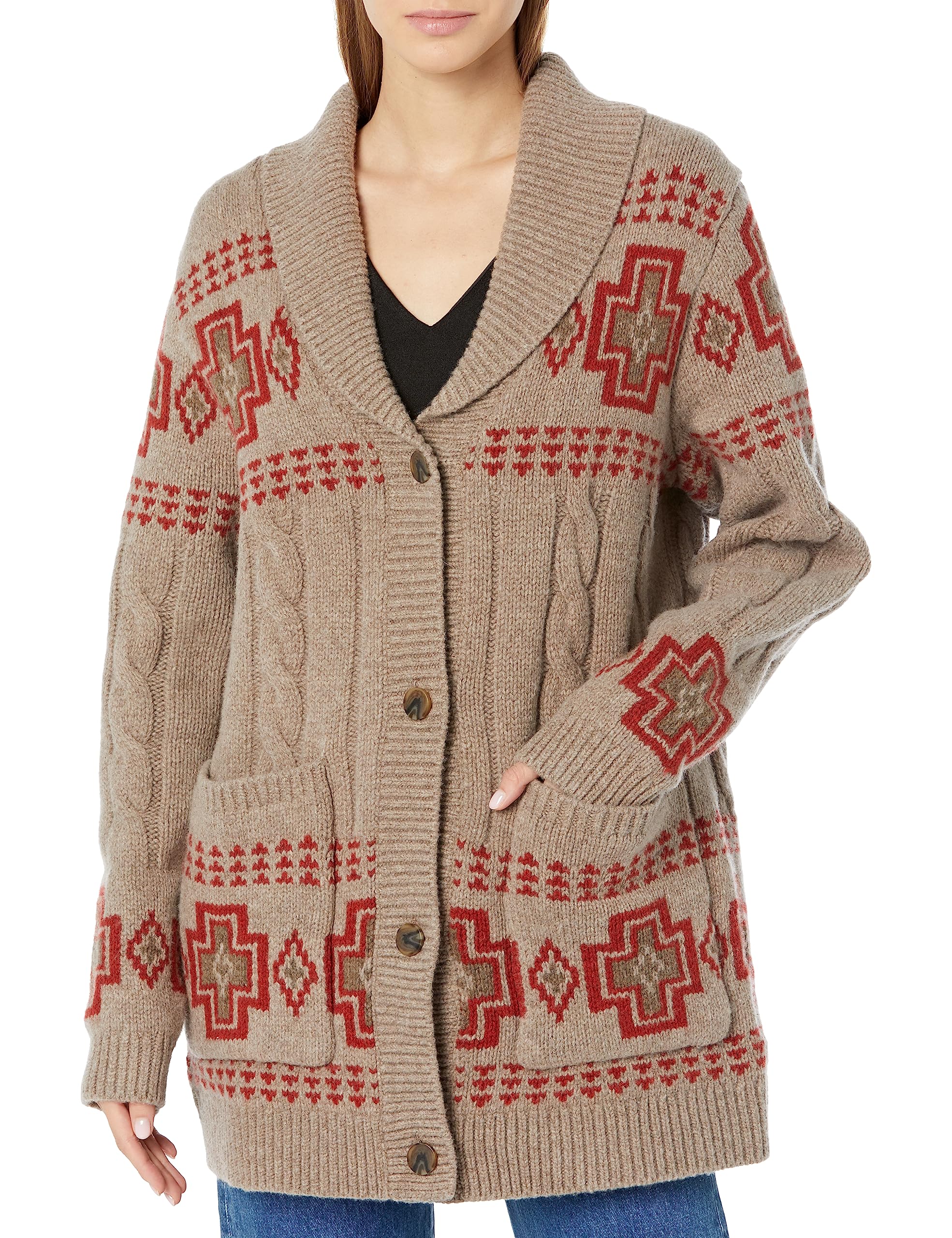 Pendleton Womens Lambswool Cable Cardigan