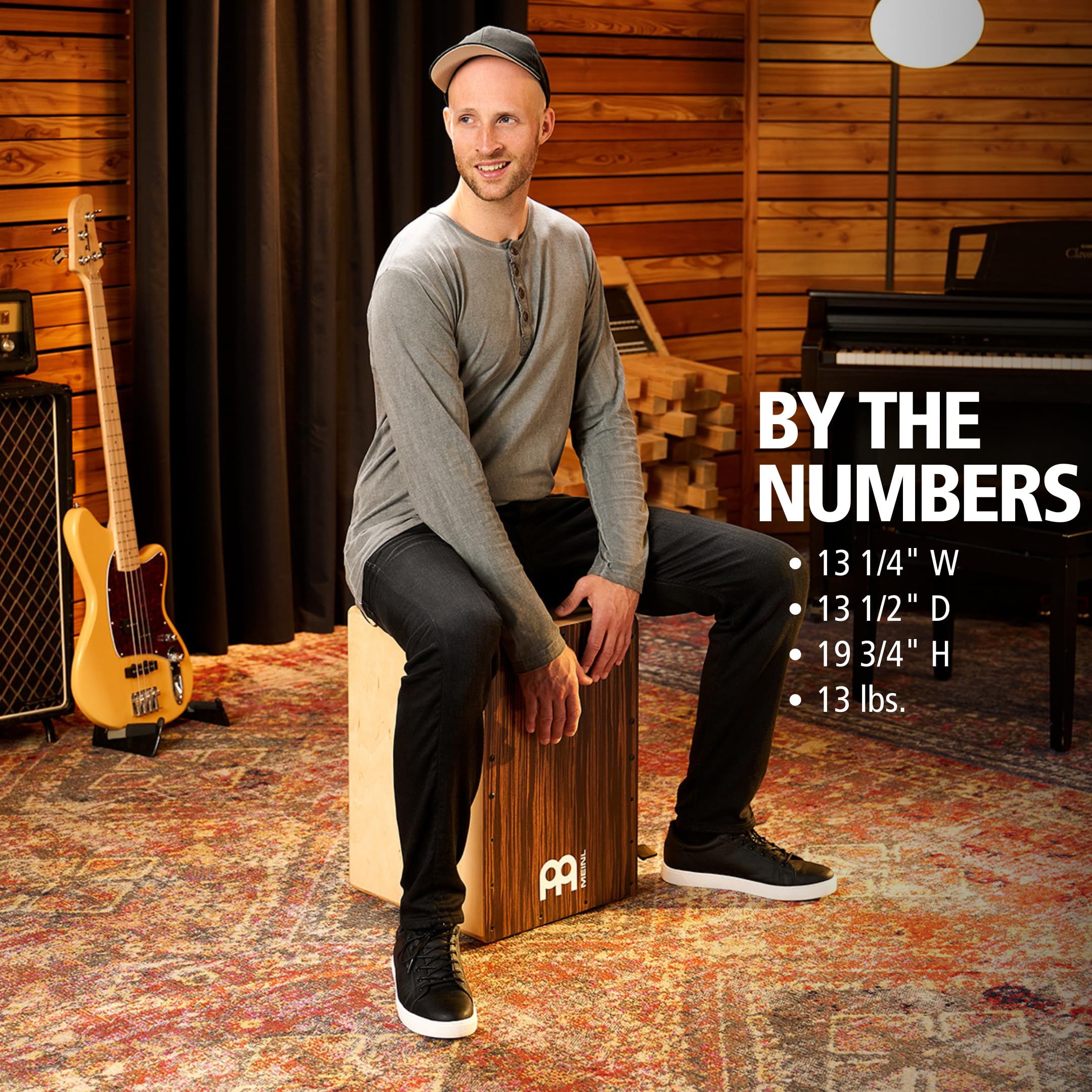 Meinl Percussion Foot Switch Cajon - Avec pédale de timbre - Surface de jeu en ébène (JBC6EY)