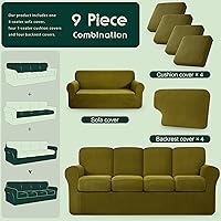 Vista 339 de CHUN YI - Funda elástica para sofá (7 piezas), funda para sofá de 3 plazas con tres respaldos y cojines separados con banda elástica, tela jacquard