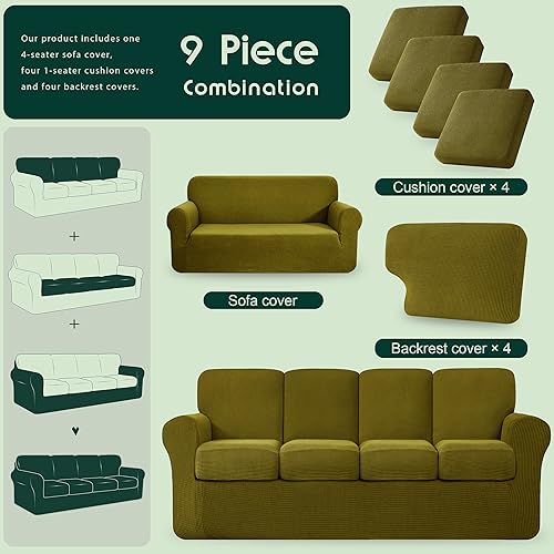 Vista 337 de CHUN YI - Funda elástica para sillón (3 piezas), funda para sofá de 1 plaza con un respaldo y cojín separado con banda elástica, tela jacquard