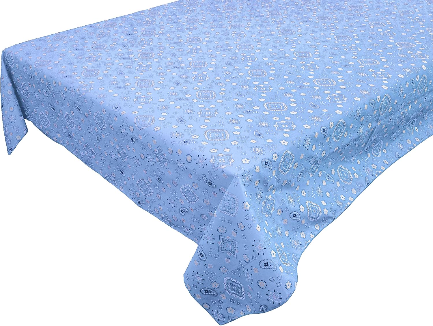 Zen Creative Designs Decorative Paisley Bandanna Print Cotton Tablecloth (58" x 84" Rectangle, Navy)
