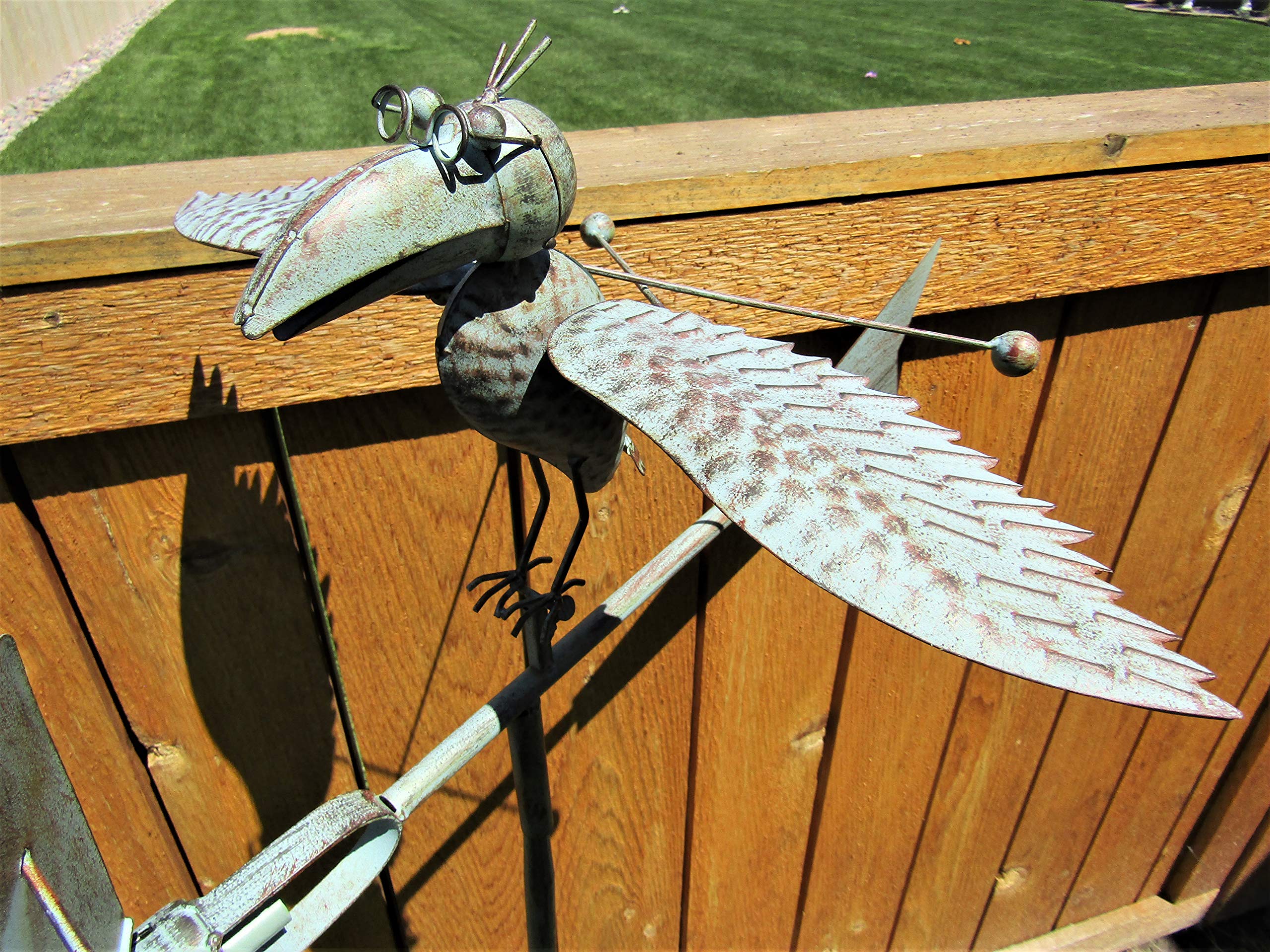 Amazon.com: Whimsical Kinetic Metal Bird w/Glasses Yard Stake Wind