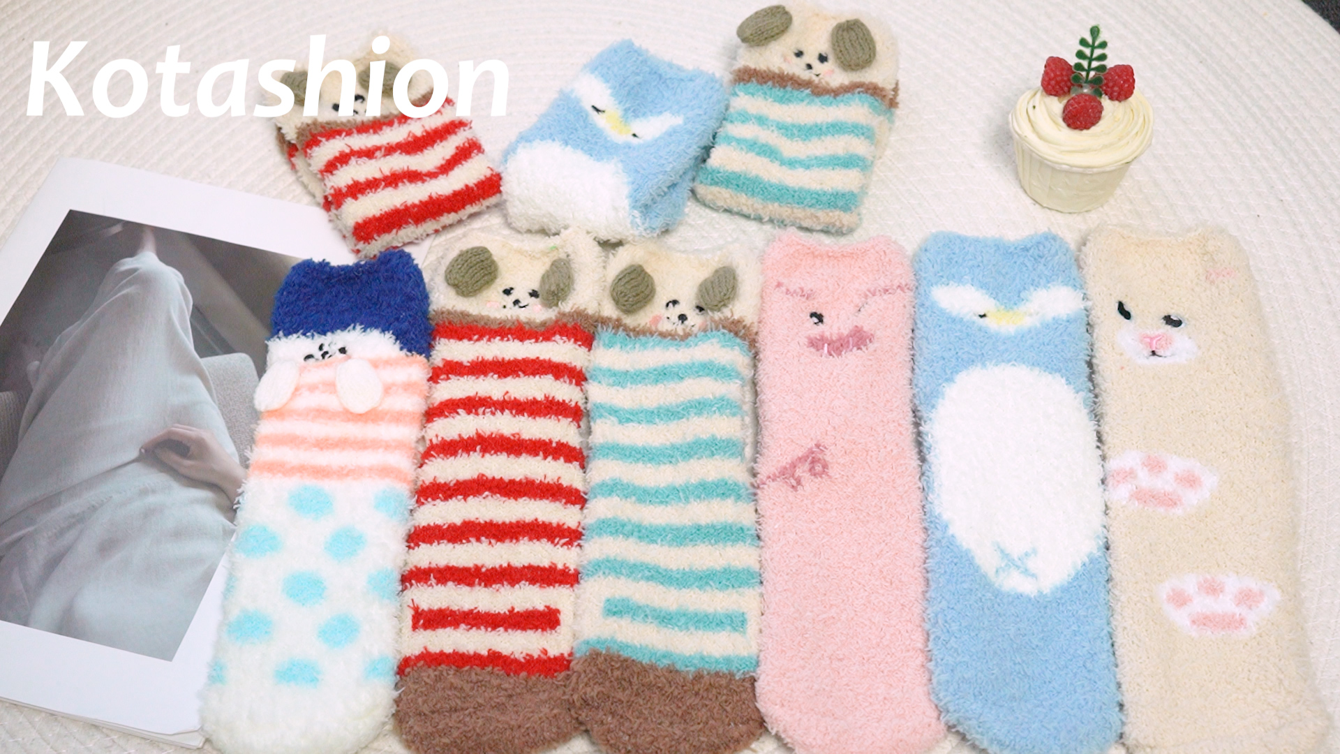 2 Paar Kuschelsocken Mit Kuh & Giraffe - Flauschige Wärmesocken Für Damen & Mädchen