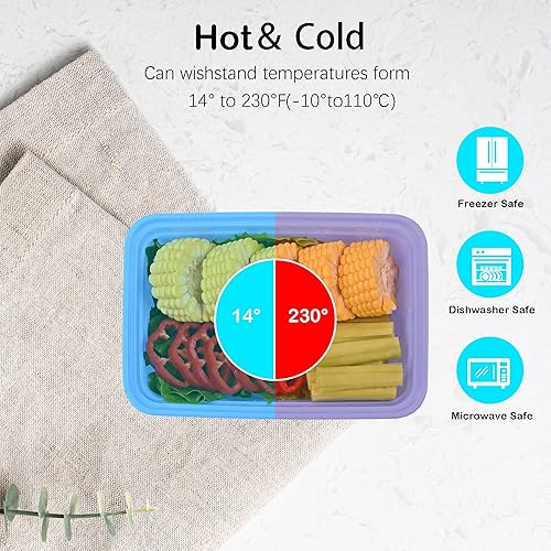 Miniatura 9 de LOKATSE HOME Contenedores de preparación de comidas, paquete de 48 unidades, 1 compartimento con tapas, almacenamiento de alimentos Bento apilables