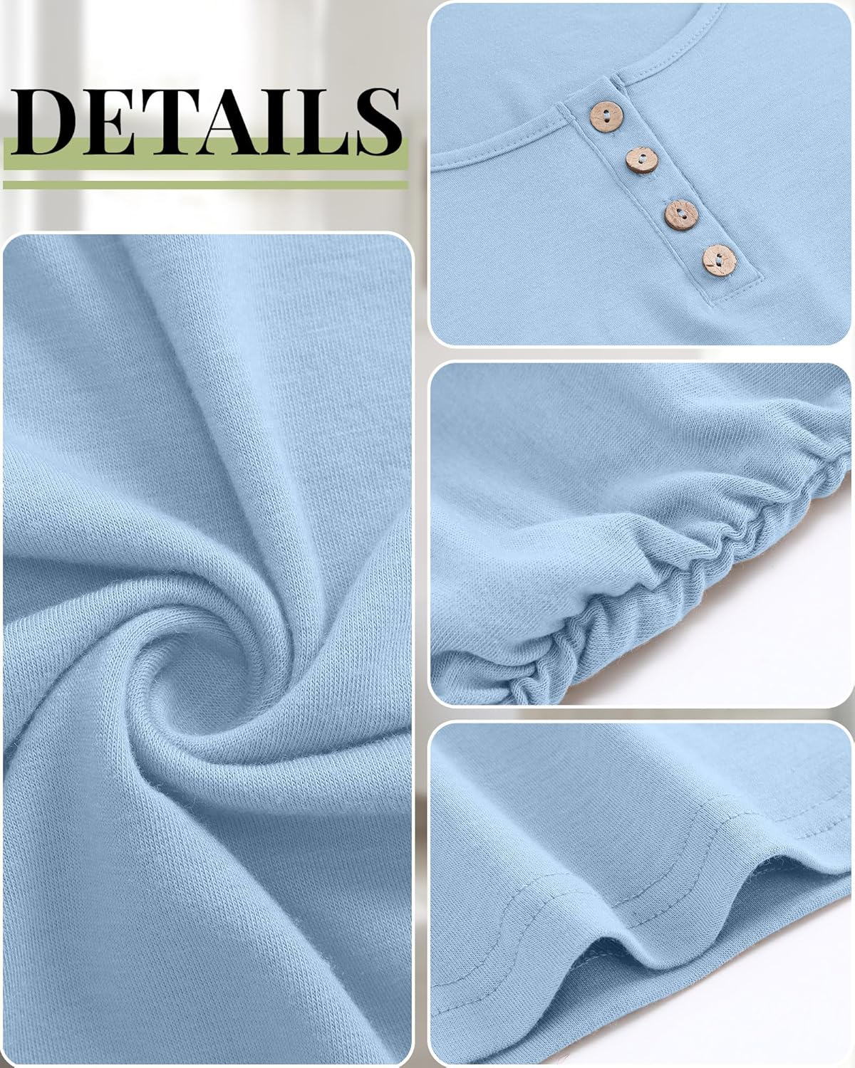 Riyiper 4 Pack Women's Maternity Shirts, Henley Scoop Neck Pregnancy Tee Tops Short Sleeve Side Ruched Mama Clothes - Image 3