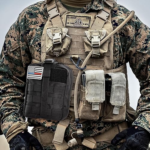 Miniatura 7 de Kit de primeros auxilios de supervivencia con bolsa Molle, vendaje israelí de 6 pulgadas, kit táctico de primeros auxilios para automóvil, camping,