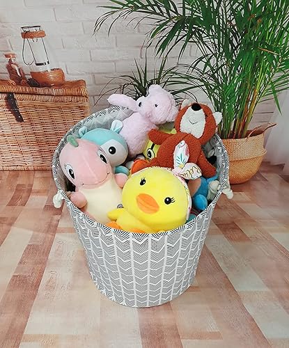 Miniatura 4 de Cesta redonda para ropa sucia, cestas de almacenamiento para guardería, cestas de regalo para el hogar, oficina, decoración del hogar