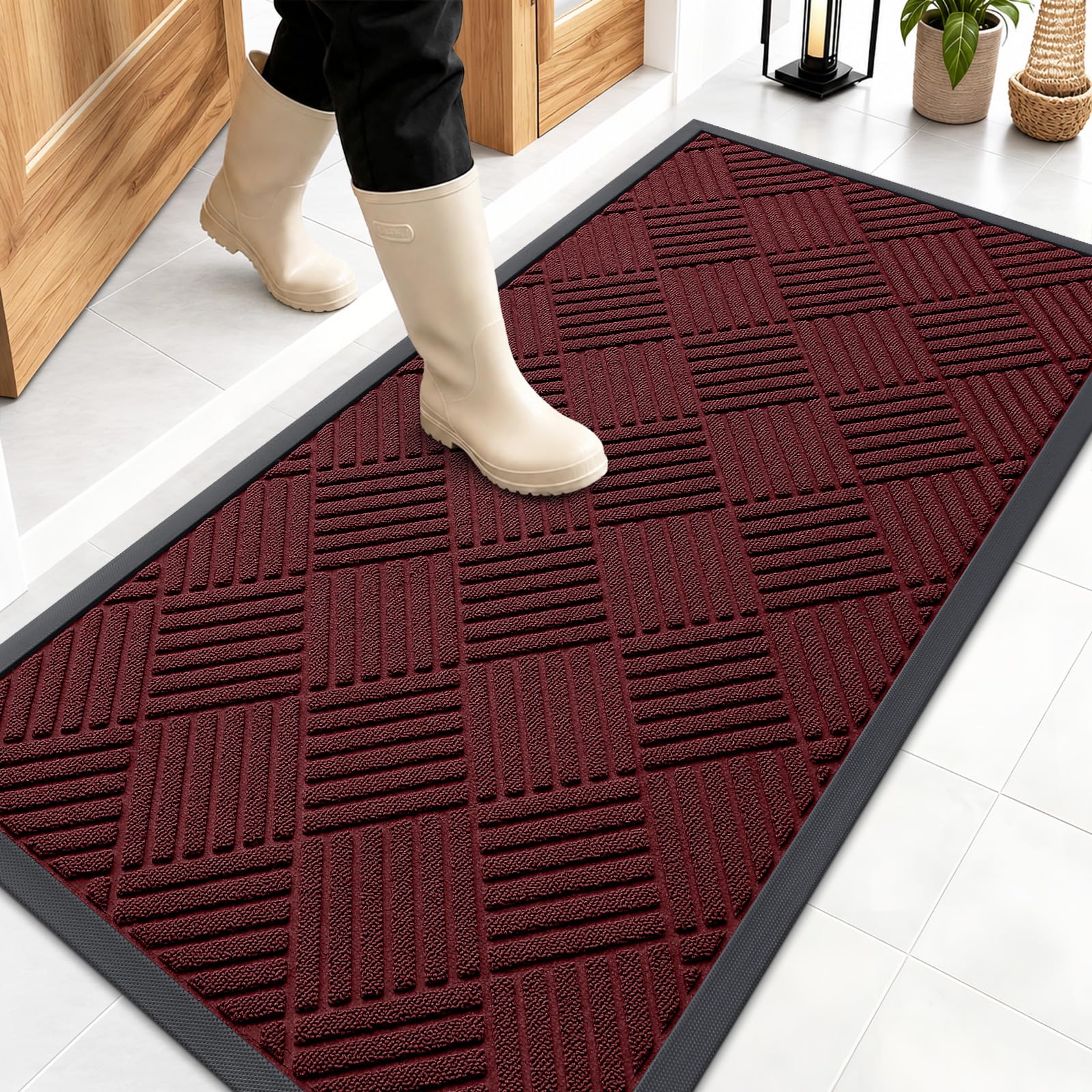 OLANLY Front Door Mat Outside Entrance 47x23, Waterproof Heavy-Duty Doormat