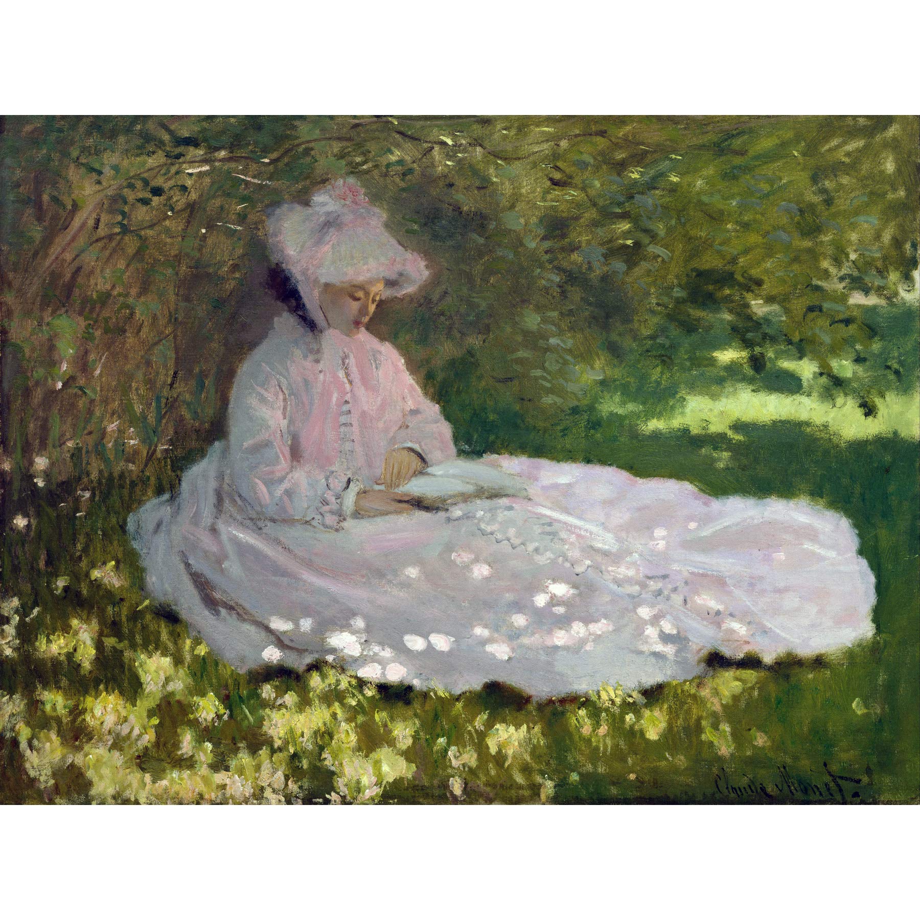 Claude Monet Springtime Large Wall Art Print Canvas Premium Poster Mural