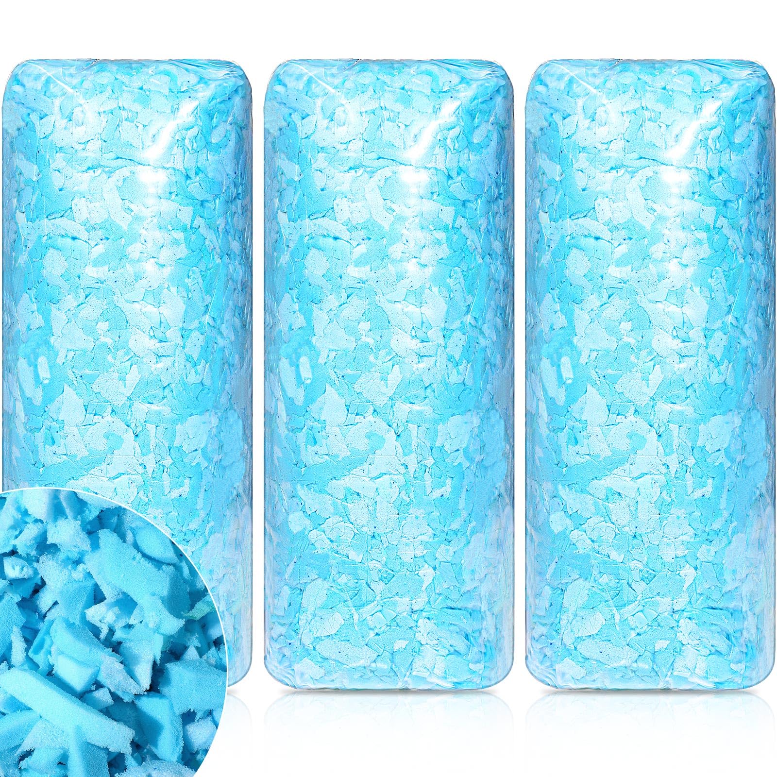 Frienda 15 Lbs Bean Bag Filler Blue Shredded Memory Foam Filling Stuffing for Stuffed Animals Soft Foam Refill for Pillow Couch Chairs Cushions Dog Beds and DIY Arts Crafts