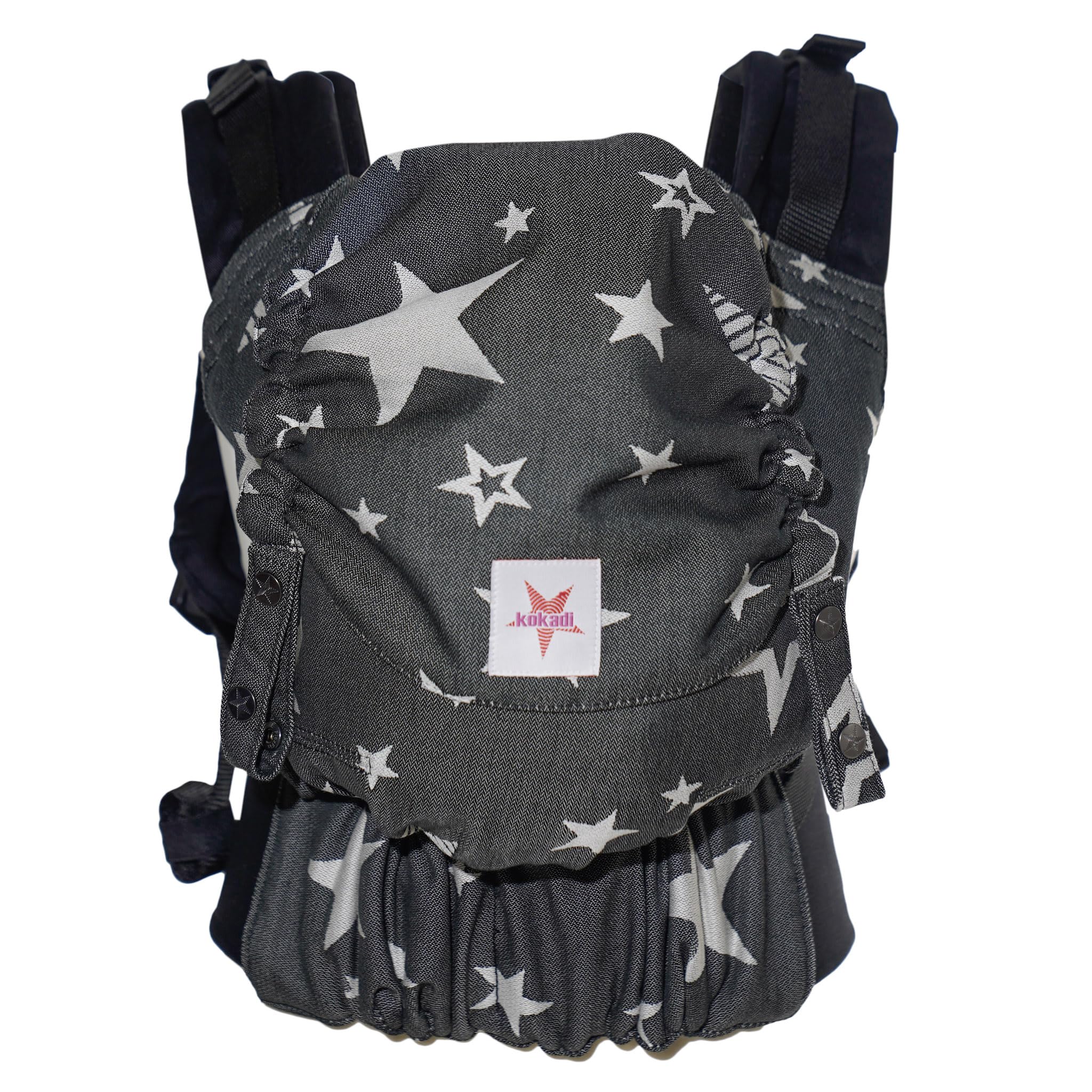 Kokadi® Flip Diorite Stars - Mochila portabebés desde el nacimiento, ergonómica, creciente en la parte delantera y trasera, verano e invierno, certificada, tela portabebés, bolsa de regalo