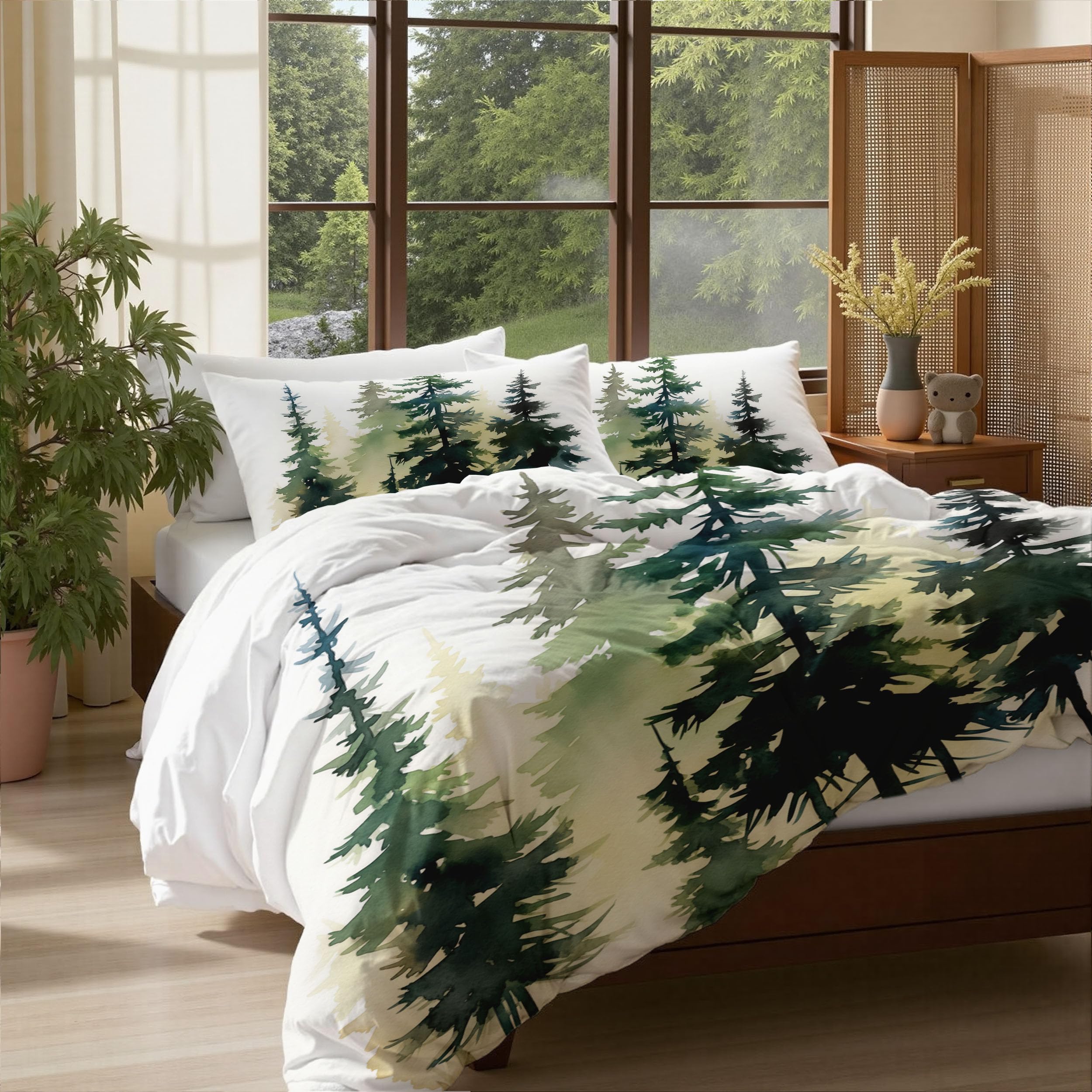 Housse de couette 200x200 parure de lit 100% microfibre vert menthe zippée