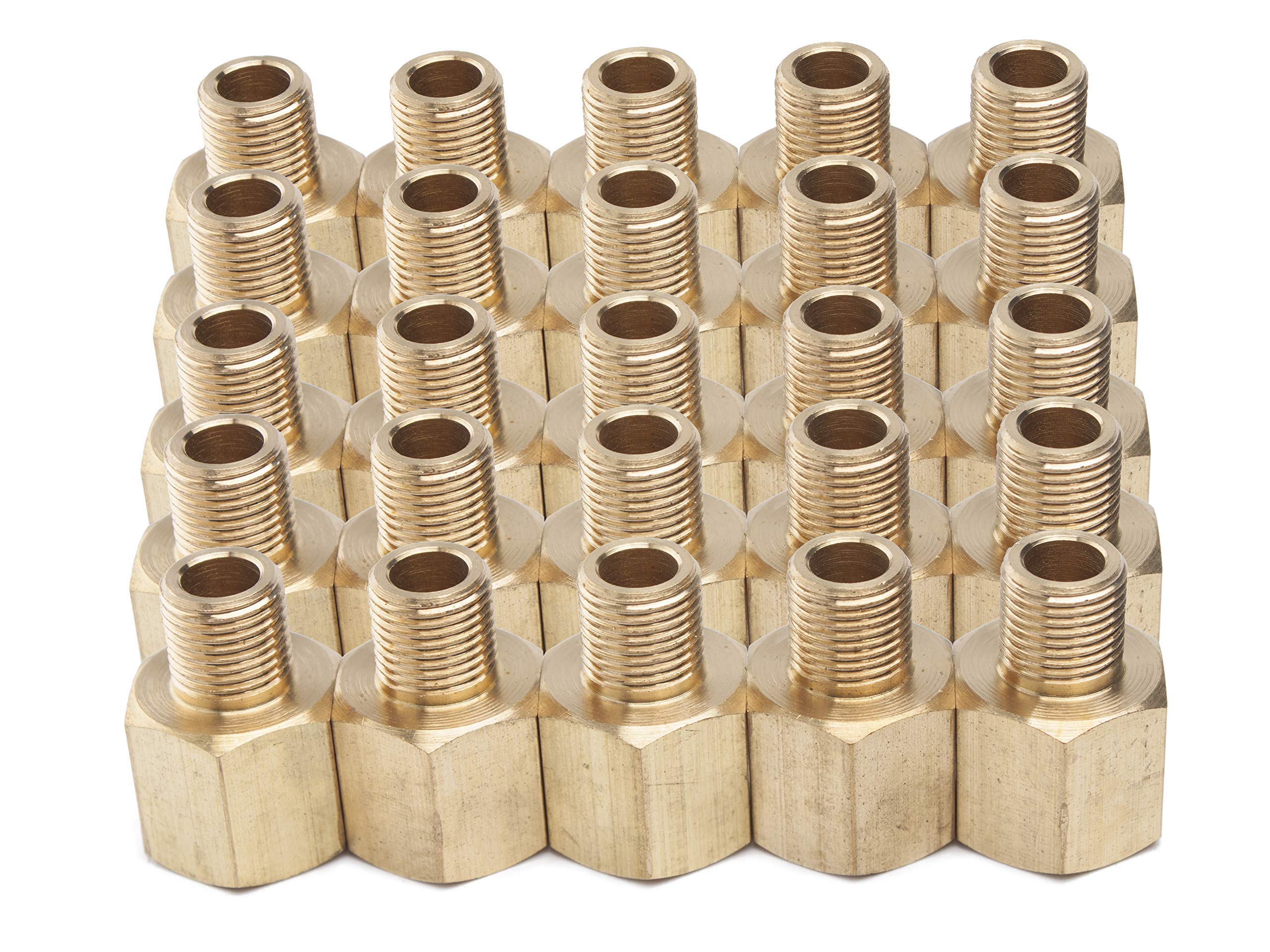 5 Raccordi Adattatori In Ottone BSP 1/4' Femmina X 1/8' Maschio - Filettatura Parallela BSPP Per Aria, Acqua, Carburante - 4