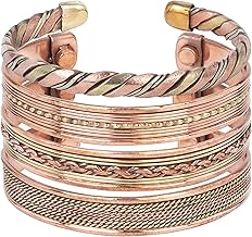 HindCraft Copper Hand Bracelet for Men | Adjustable Ashtadhatu Kada | Premium Jewelry & Accessories | Stylish Gift Set for Him & Her (Set of 4)