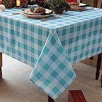 Vista 1 de Mantel a cuadros impermeable de tela - Rectangular de 58x84 pulgadas, clásico de gingham, a cuadros de búfalo para uso en interiores/exteriores