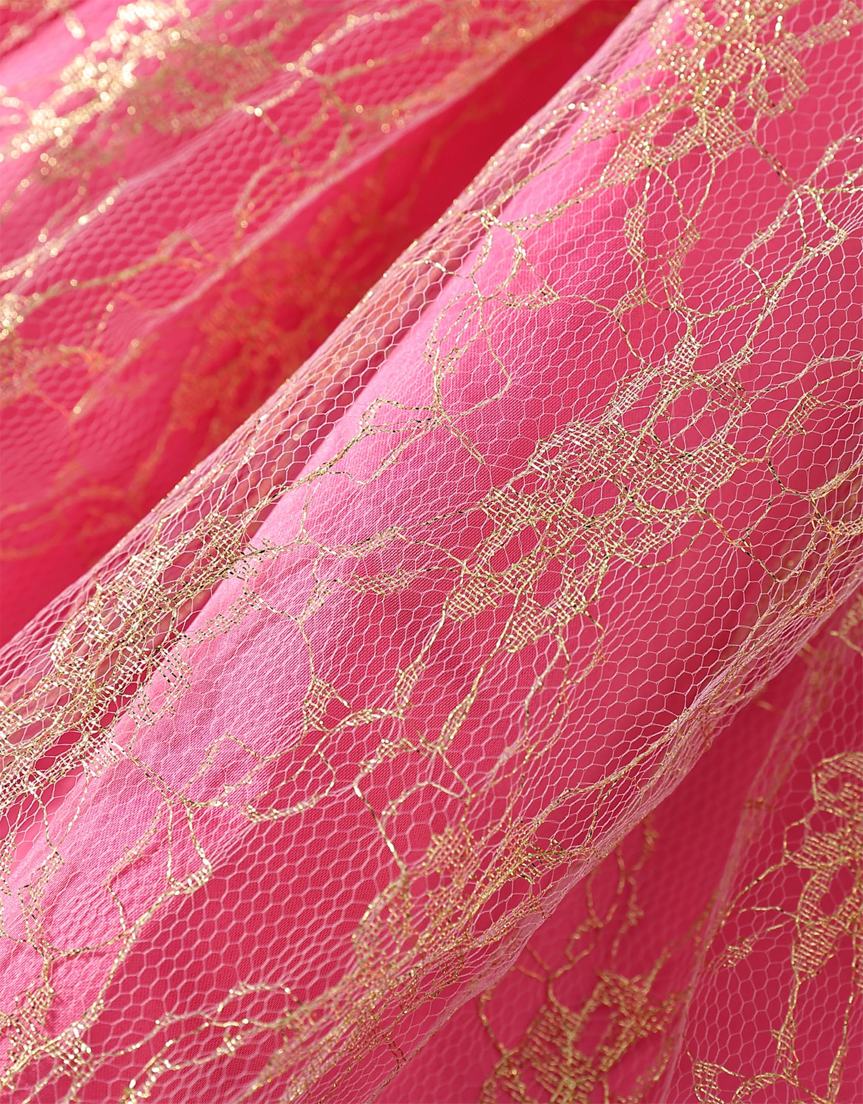 Aoiviss Disfraz de Princesa Rosa para Niña Vestido de Princesa de Encaje Disfraz de Fiesta Cumpleaños con Accesorios 110