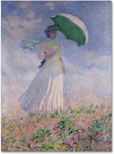 Lienzo decorativo para pared con sombrilla de Claude Monet, de 21.7 x 31.9in Lienzo decorativo para pared con sombrilla de Claude Monet, de 21.7 x 31.9in