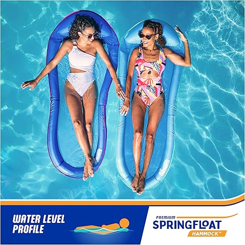 Miniatura 5 de SwimWays Spring Float - Hamaca prémium para piscina, flotadores inflables para adultos con inflado rápido para edades de 15 años en adelante
