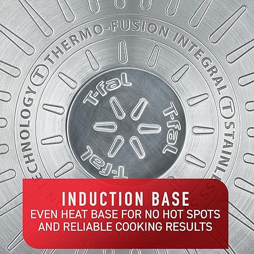 Miniatura 56 de T-fal E93808 Sartén antiadherente profesional, Utensilios de cocina antiadherentes, Sartén de 12.5 pulgadas, Indicador de calor termo-spot, Negro