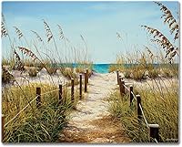 Vista 1 de CounterArt Path to the Ocean 3mm Tempered Glass Cutting Board 15” x 12” Serving Board Charcuterie Board