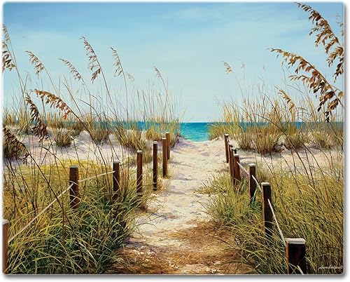 CounterArt Path to the Ocean - Tabla de cortar de vidrio templado tolerante al calor de 0.118in, 15 x 12 pulgadas, fabricada en los Estados Unidos,