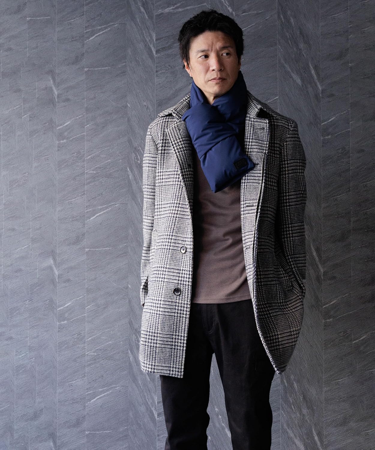 秋冬 ハリスツイード コート メンズステンカラーコート LLサイズ