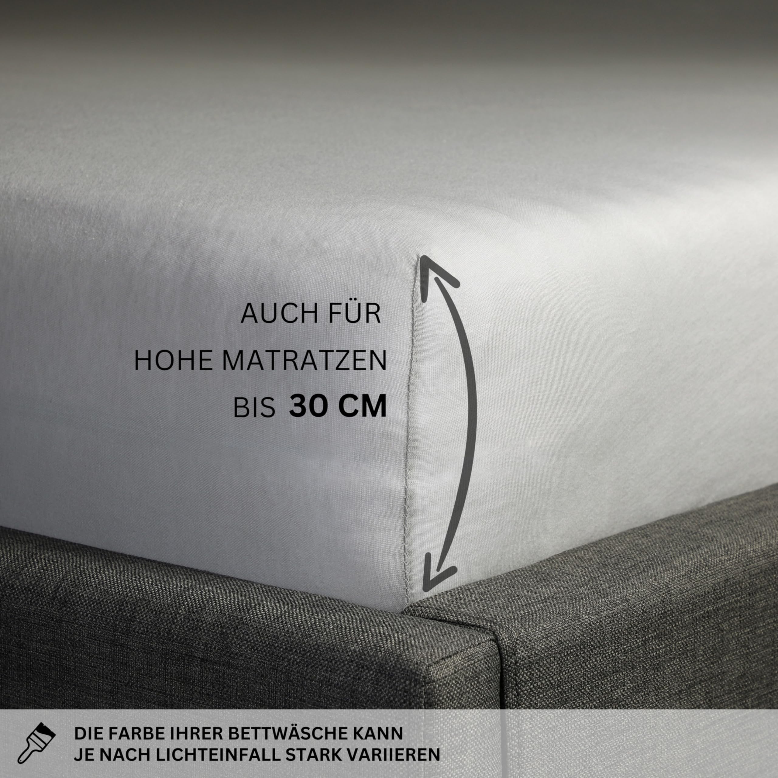 Esprit prześcieradło z gumką 90x200 cm, bawełniane jersey, do prześcieradeł 120x200 cm, szare - prześcieradło 100x200 na łóżko kontynentalne i dla dzieci w jakości hotelowej, na materac o wysokości do