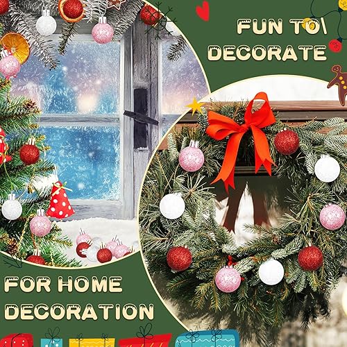 Miniatura 5 de 72 mini esferas de Navidad, adornos colgantes para árbol de Navidad, bolas de Navidad con purpurina para árbol de Navidad, fiesta, boda, interiores