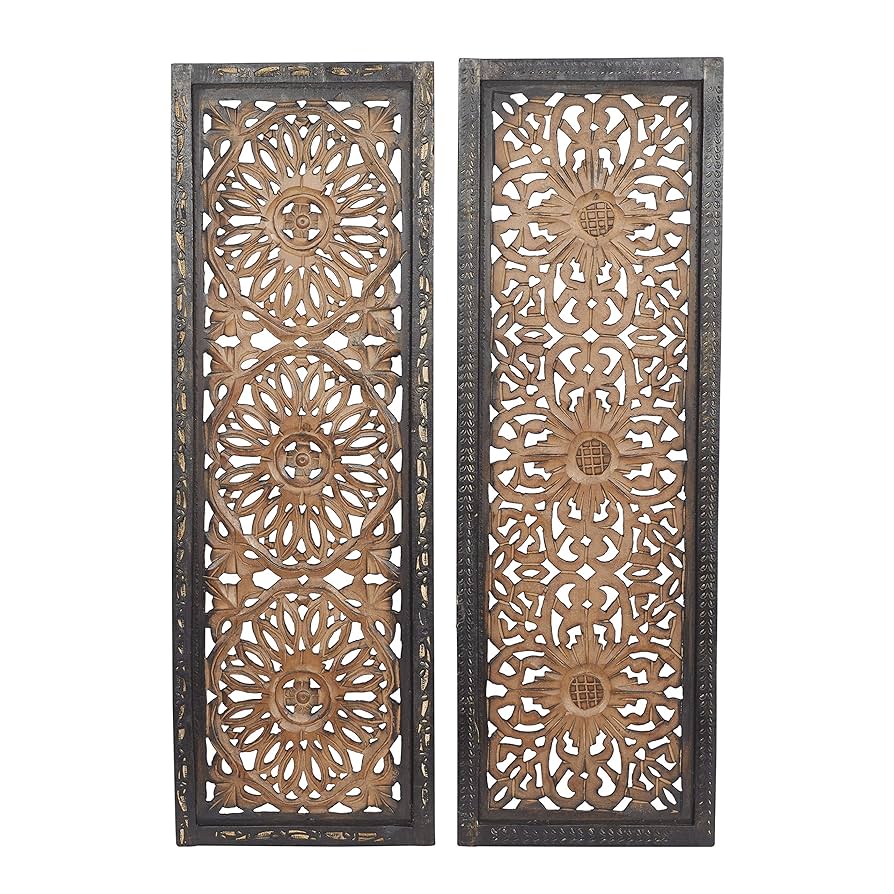 木彫り板装飾 Amazon.co.jp: MUXSAM 20x5cm 木彫りデカールコーナー 木製