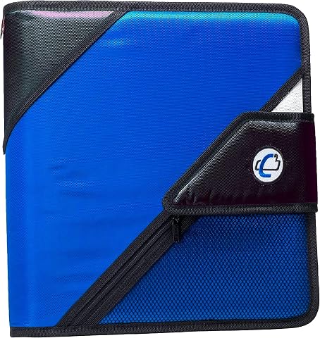 Case-it The Open Tab Velcro Açılış Bağlayıcı - 5 İnç O-Halkalar - 5 Renkli Sekme Genişleyen Dosya Klasörü - Çoklu Cepler - 400 Yaprak Kapasitesi - Mavi S-826-A