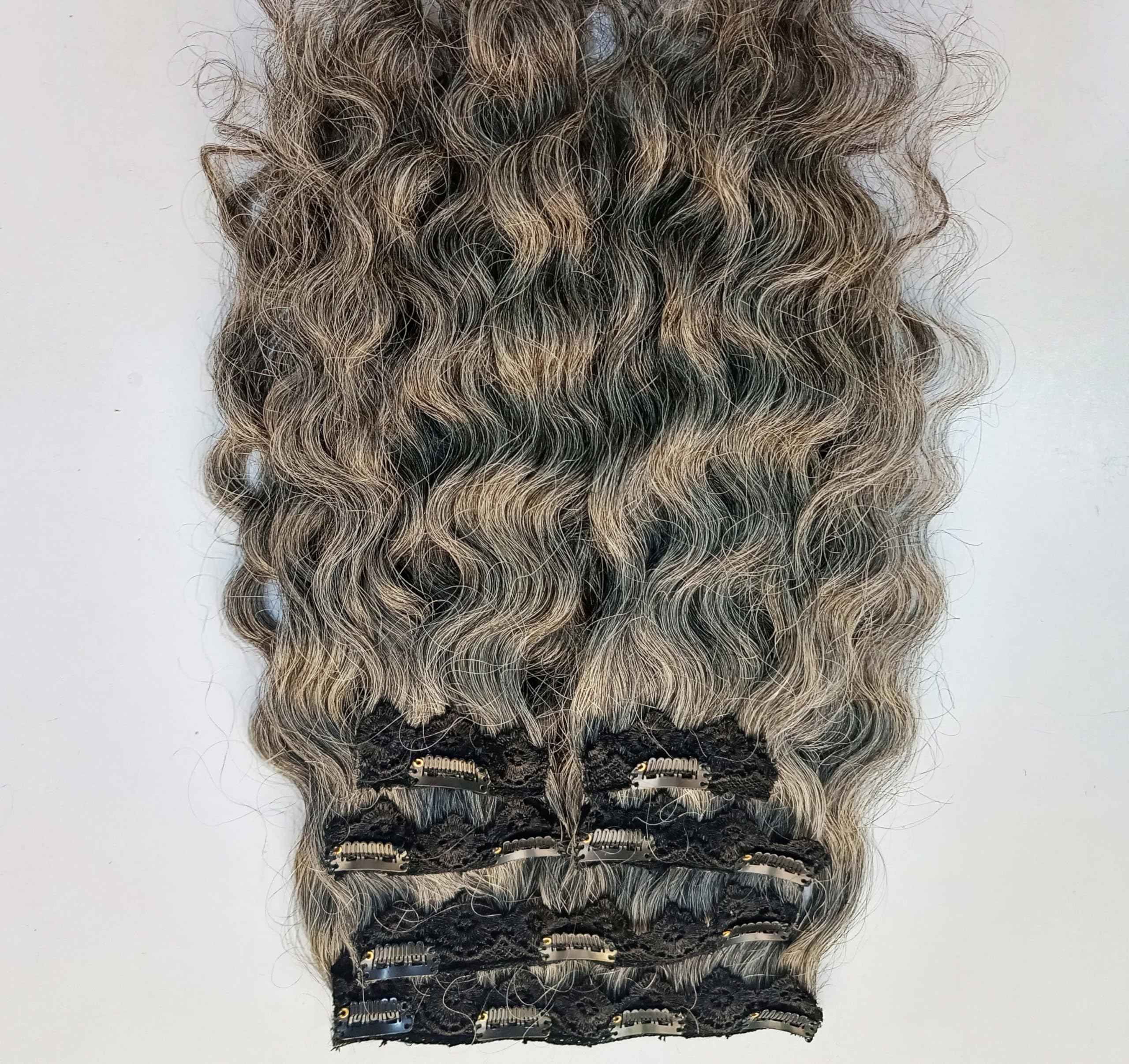 Gray Wavy Full Head Clip in Extension FLORATA 24-29 Inches Wavy 3/4 Full Head Clip in Hair  main image 2