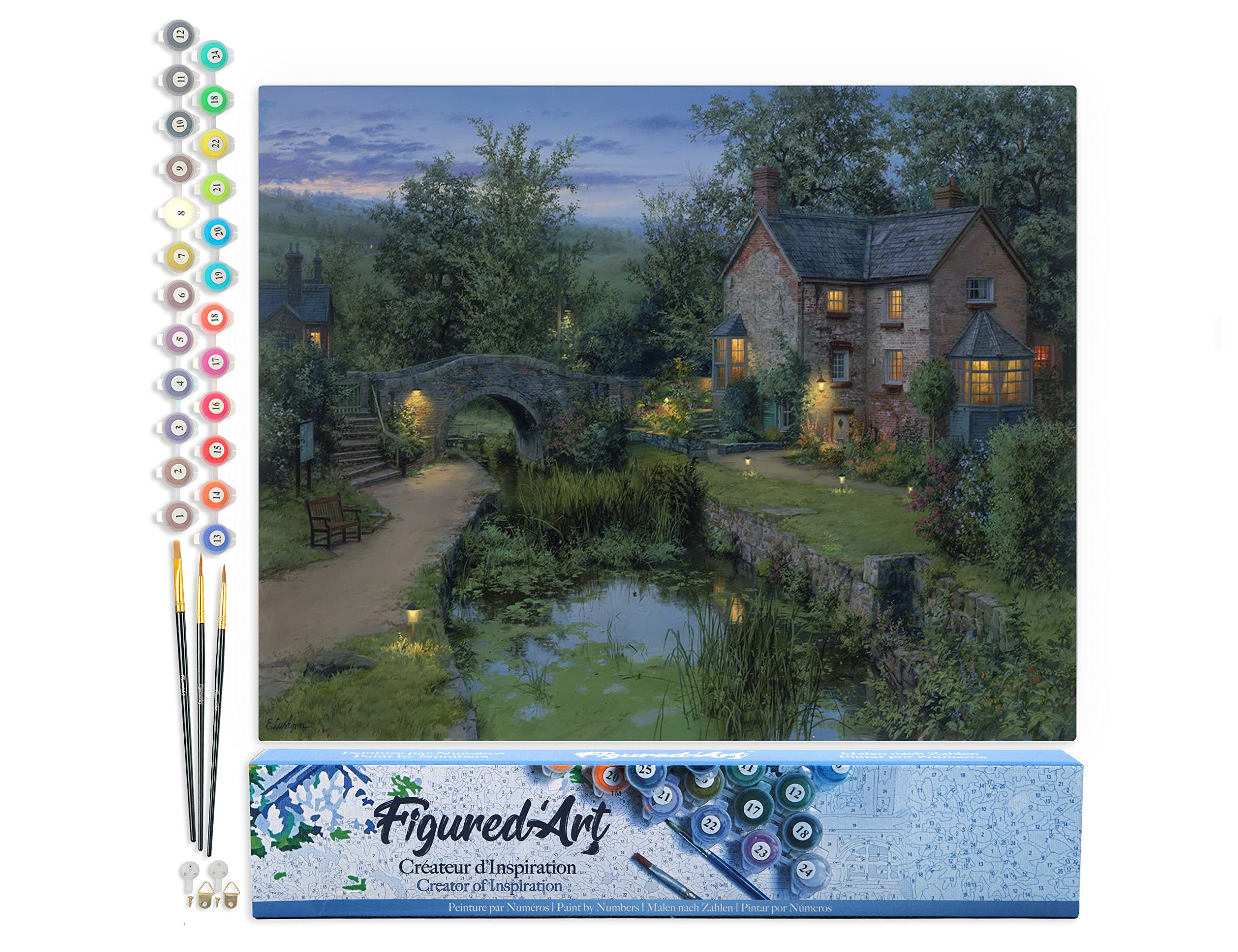 Figured'Art Paint by Numbers for Adults Luminous Haven of Peace 40x50cm - Craft Art Painting DIY Kit Rolled Canvas Without Frame โ image 1
