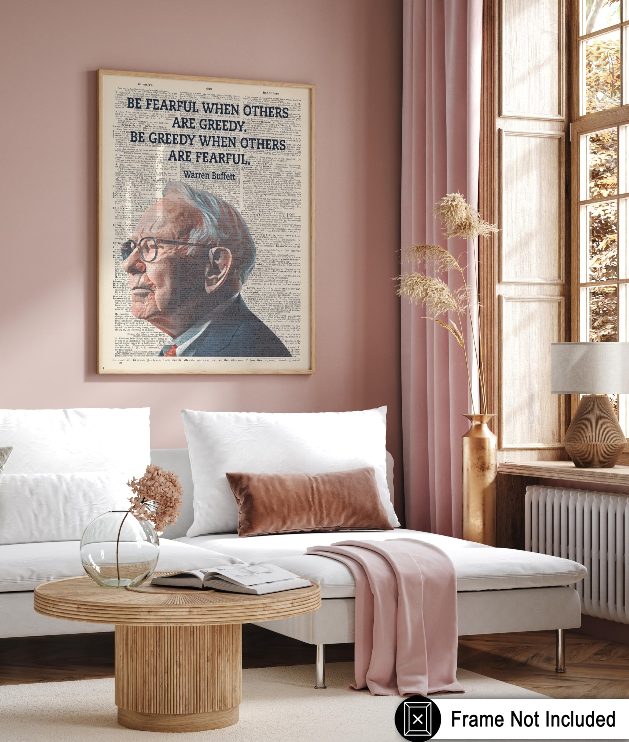 Artmazing | Warren Buffett - Quadro con motivazione a forma di S, motivo moderno, decorazione da parete per soggiorno, XXL, con motivo decorativo XXL