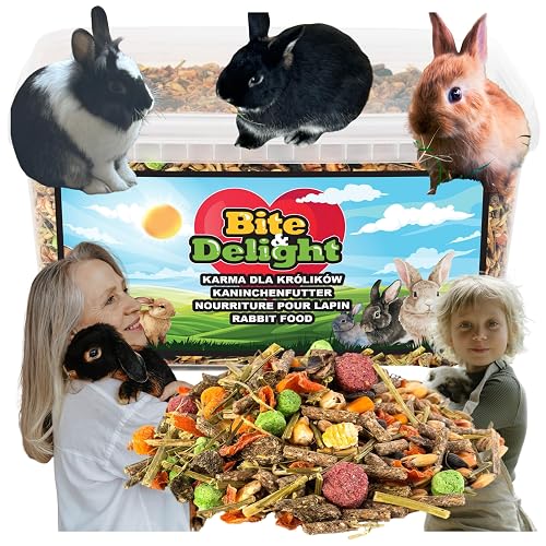 Bite & Delight Comida para conejos - cereales estructurales - Comida para conejos enanos