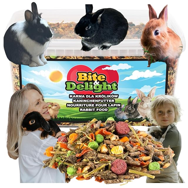 Bite & Delight Comida para conejos - cereales estructurales - Comida para conejos enanos