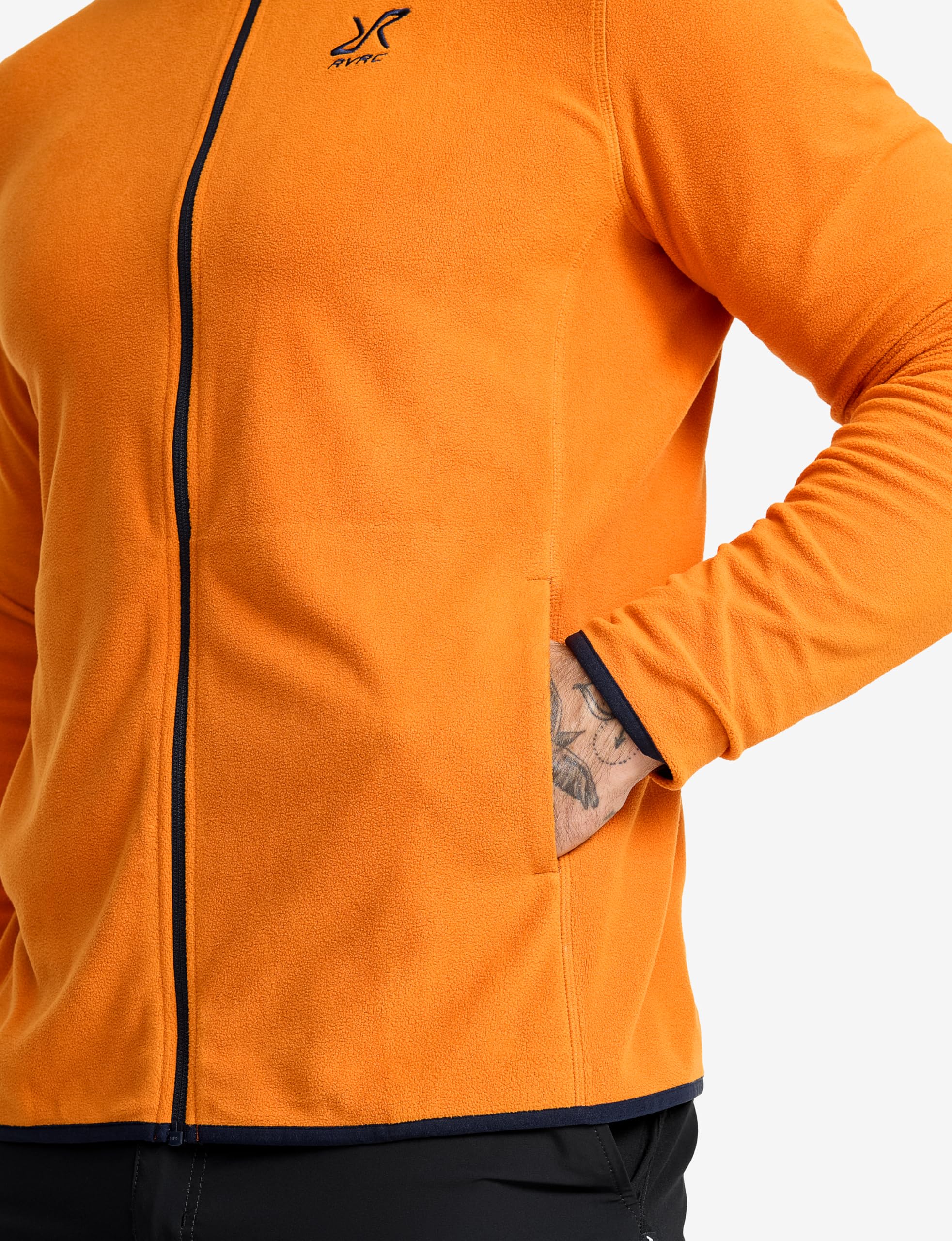 RevolutionRace Hiker Fleece Hoodie para Hombre, Sudadera con capucha de forro polar ligera y elástica