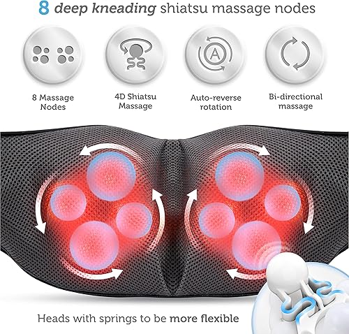 Miniatura 5 de COMFIER Masajeador de cuello Shiatsu y almohada de masaje