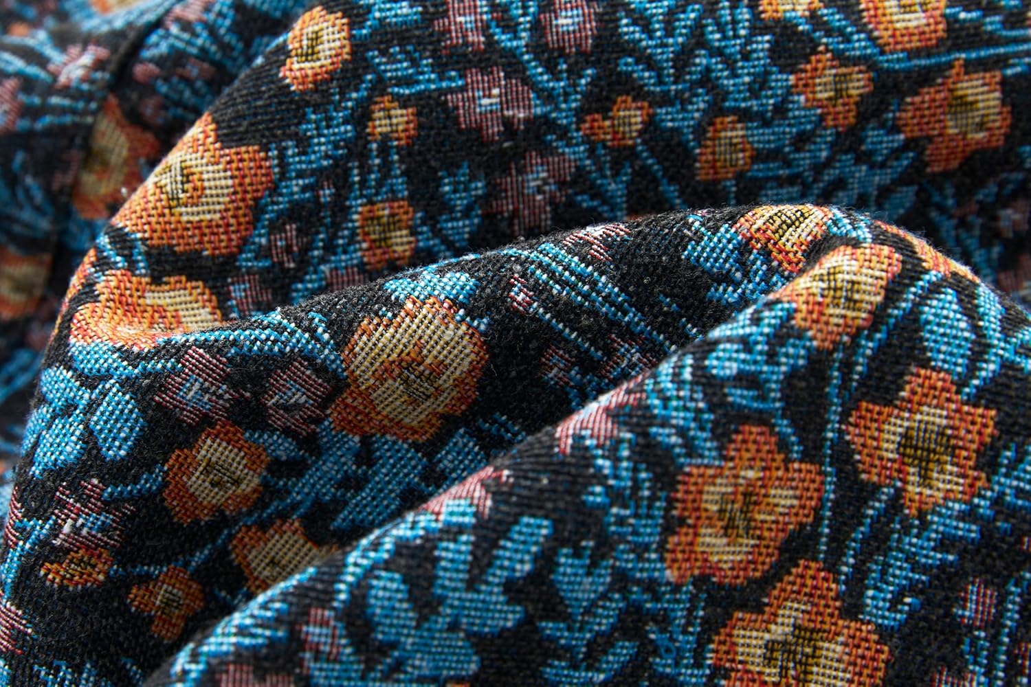 Xaspee Womens Peter Pan Collar Cropped Jean Jacket Embroidered Jacquard Long Sleeve Casual Floral Denim Jackets Coat - Image 5