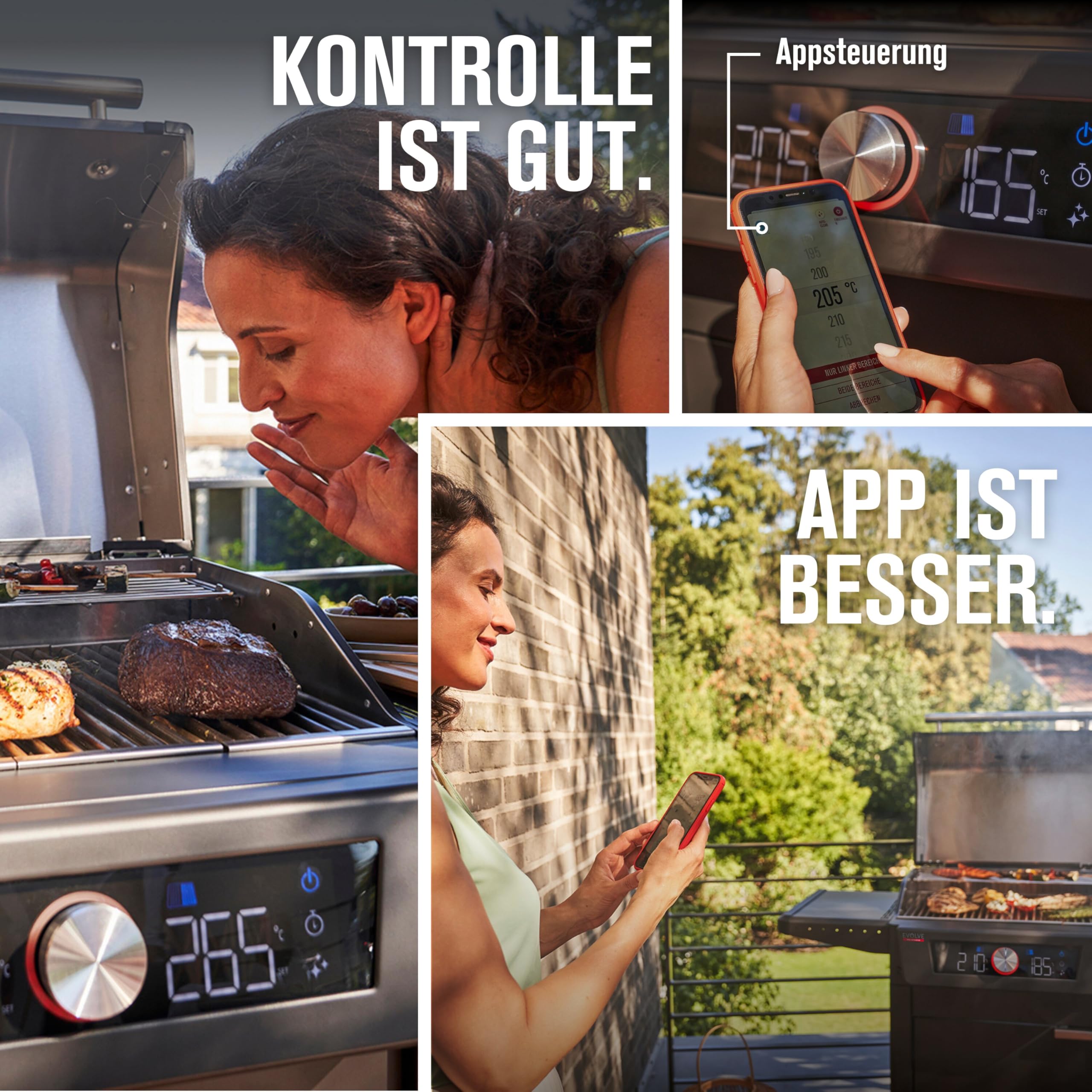 Char-Broil EVOLVE Electric Elektrogrill | 90°C-370°C, App Control, 2 Zonen, Kerntemperaturfühler