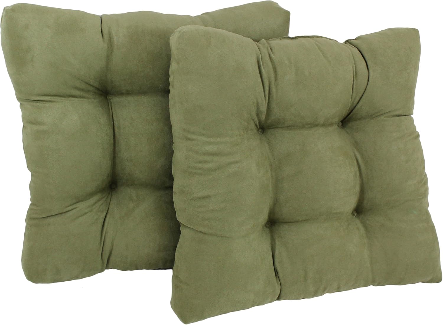 Blazing Needles 19-inch Microsuede Square Chair Cushion, 19" x 19", Teal 2 Count